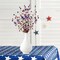 3 Pcs Patriotic Artificial Berry Stem Picks – Red, White & Blue Stars, 4th of July Independence Day Décor for Home, Office, Vase Arrangement (Blue)